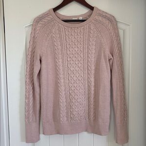 Vintage Gap Cable Knit Fisherman Crewneck Sweater Dull Rose Pink Women’s‎ Medium